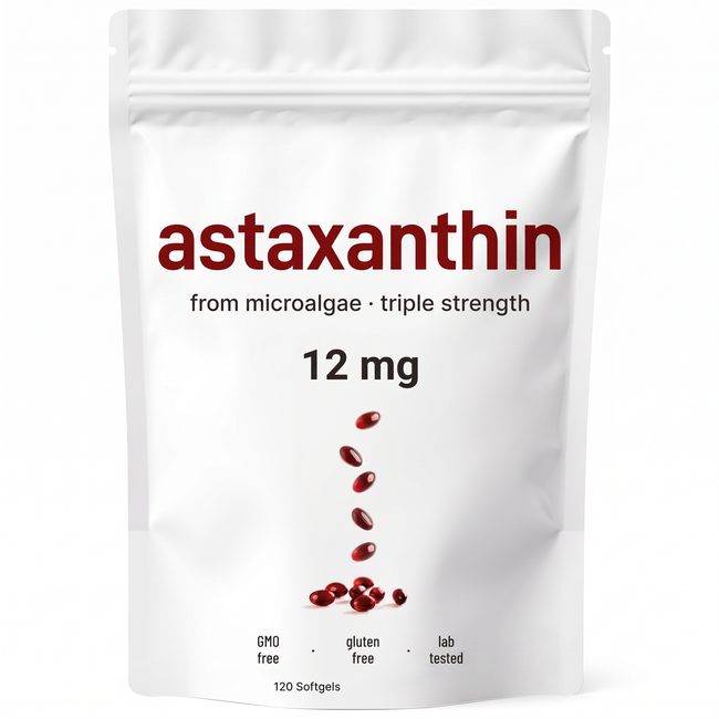 Astaxanthin 12mg pouch - front