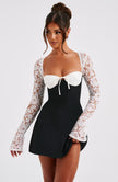 Twilight Temptation Mini Dress - Black/White