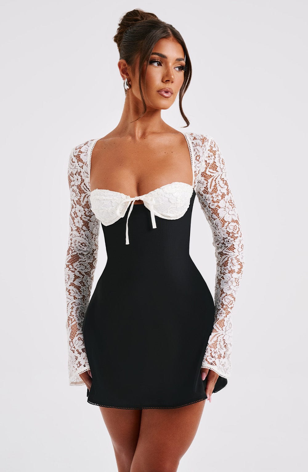 Twilight Temptation Mini Dress - Black/White