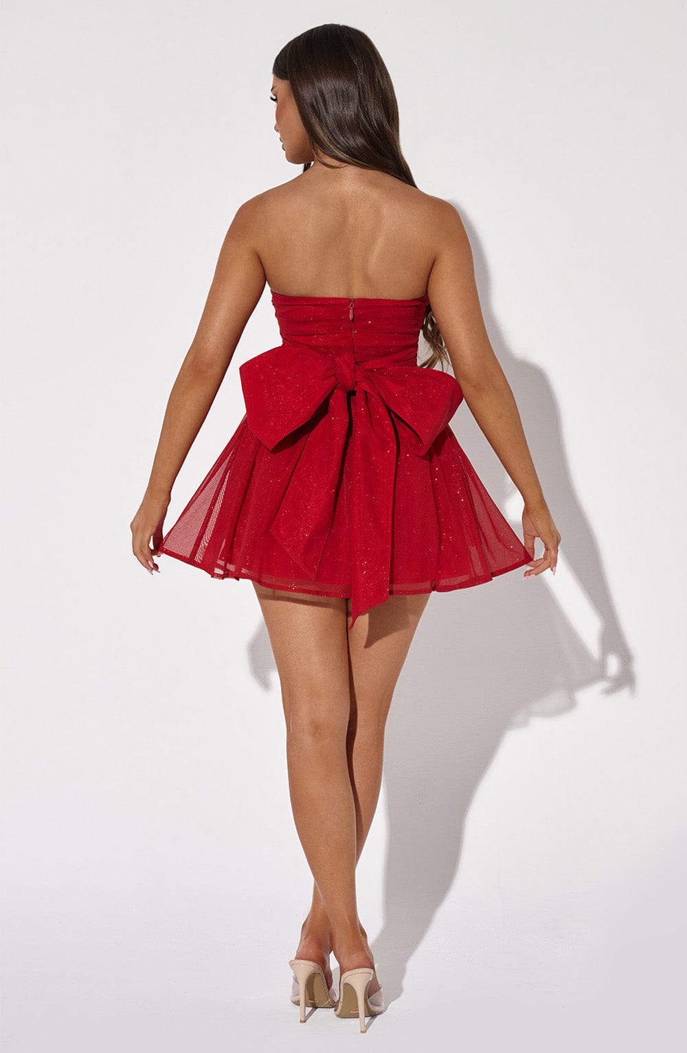 Melinda Mini Dress - Red Sparkle