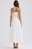 Margaret White Cotton Midi Sundress