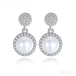 Micropaved Zirconia Freshwater Sterling Silver Pearl Stud Earring Arya
