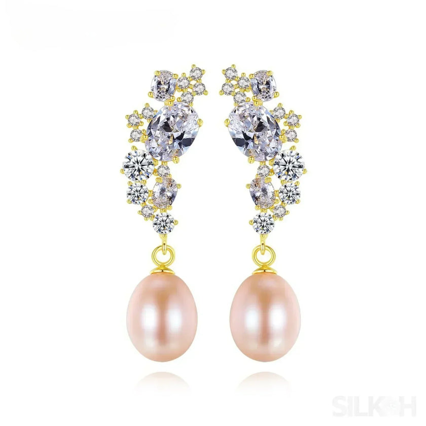 Natural Freshwater Sterling Silver Pearl Stud Earring Adalynn