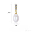 Oval Sterling Silver Freshwater Pearl Drop Bridal Earrings Ava