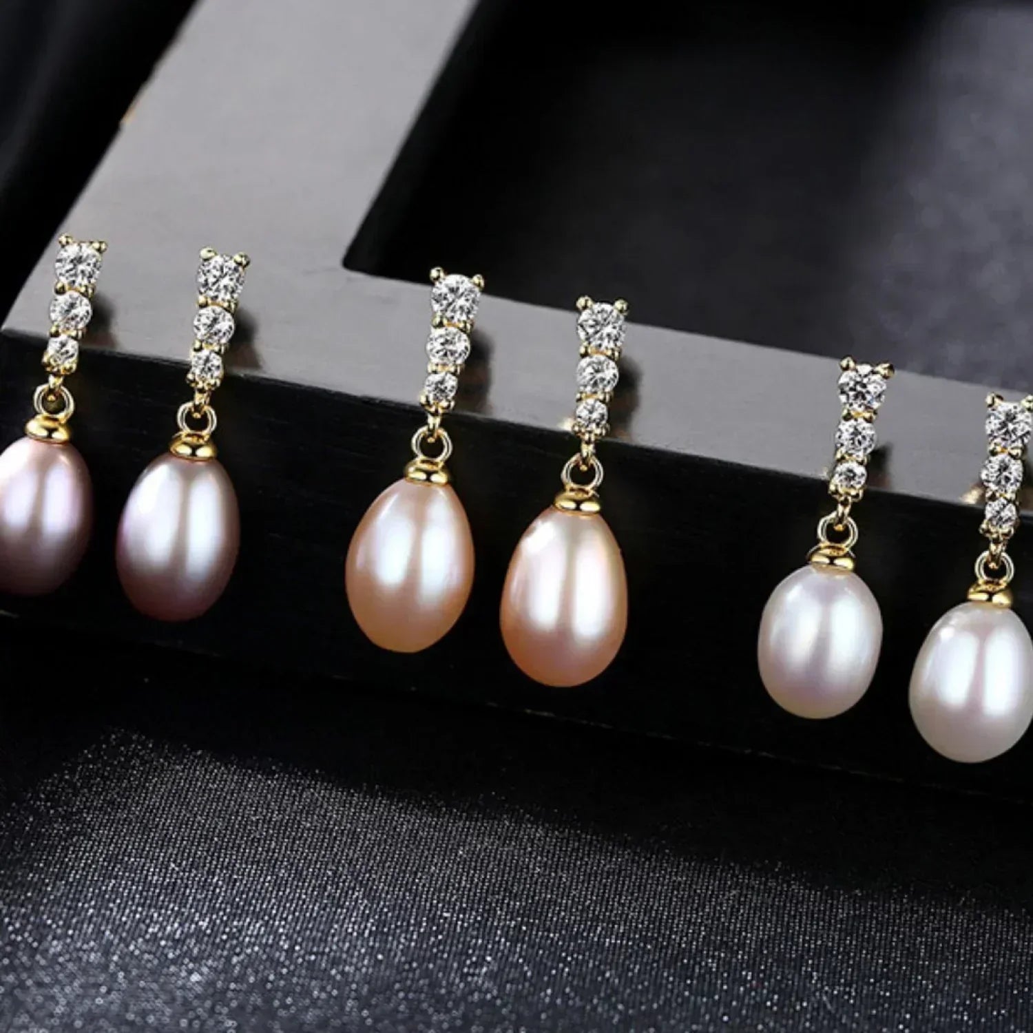 Oval Sterling Silver Freshwater Pearl Drop Bridal Earrings Ava