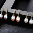 Oval Sterling Silver Freshwater Pearl Drop Bridal Earrings Ava