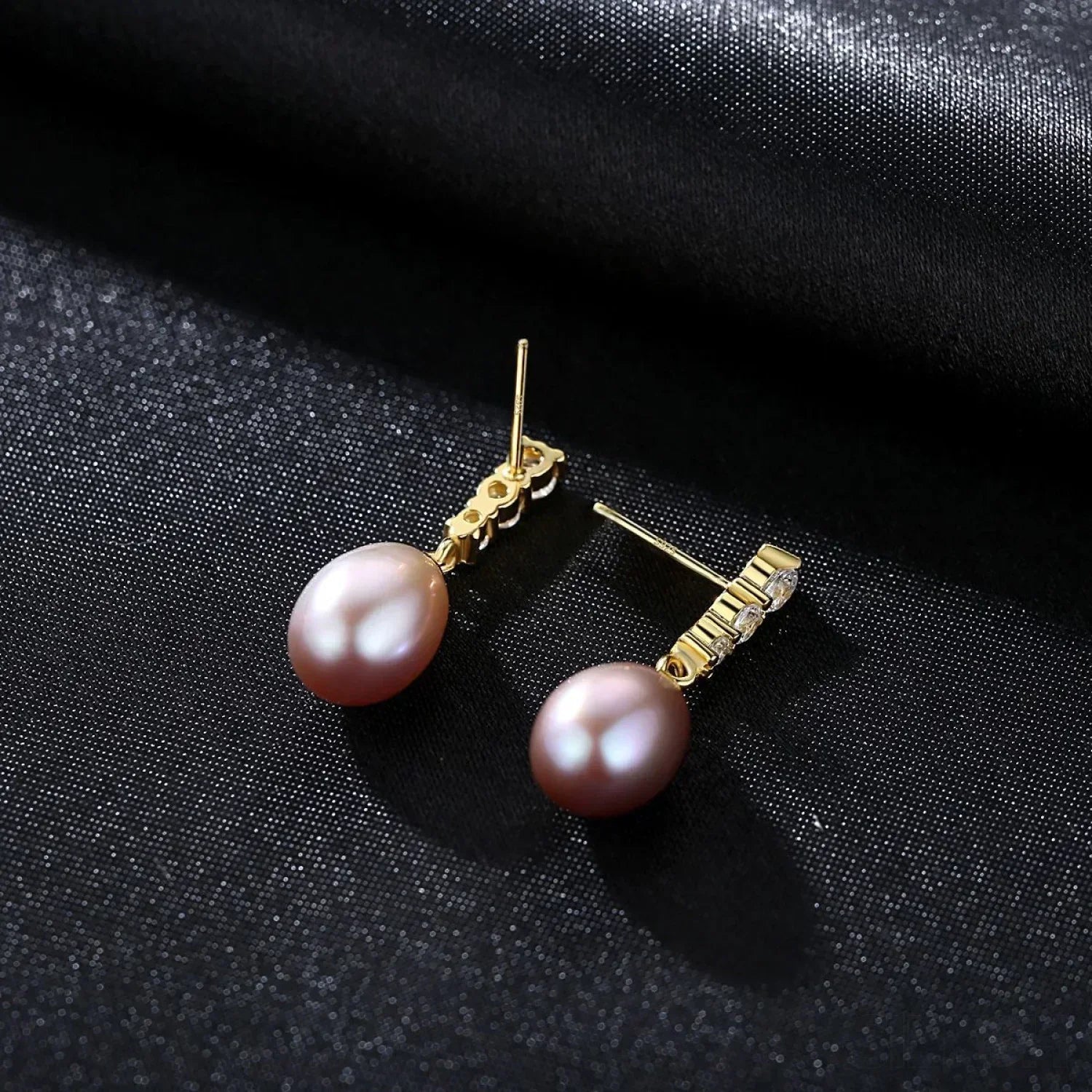 Oval Sterling Silver Freshwater Pearl Drop Bridal Earrings Ava