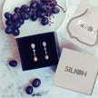 Oval Sterling Silver Long Pearl Earrings For brides and Bridesmaids Amy