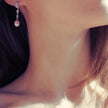 Oval Sterling Silver Long Pearl Earrings For brides and Bridesmaids Amy