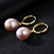 Oval Sterling Silver pearl Hoop Earrings Ana