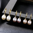 Oval Sterling Silver pearl Hoop Earrings Ana