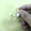 Oval Sterling Silver pearl Hoop Earrings Ana