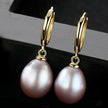 Oval Sterling Silver pearl Hoop Earrings Ana