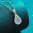 Pear Shaped 925 Sterling Silver Moissanite Necklace Ava