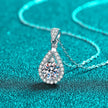 Pear Shaped 925 Sterling Silver Moissanite Necklace Ava