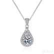 Pear Shaped 925 Sterling Silver Moissanite Necklace Ava