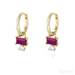 Purple Sterling Silver CZ Hoop Earrings Cia