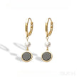 Retro 14K Gold Plated Sterling Silver Freshwater Pearl Hoop Earrings Lainey
