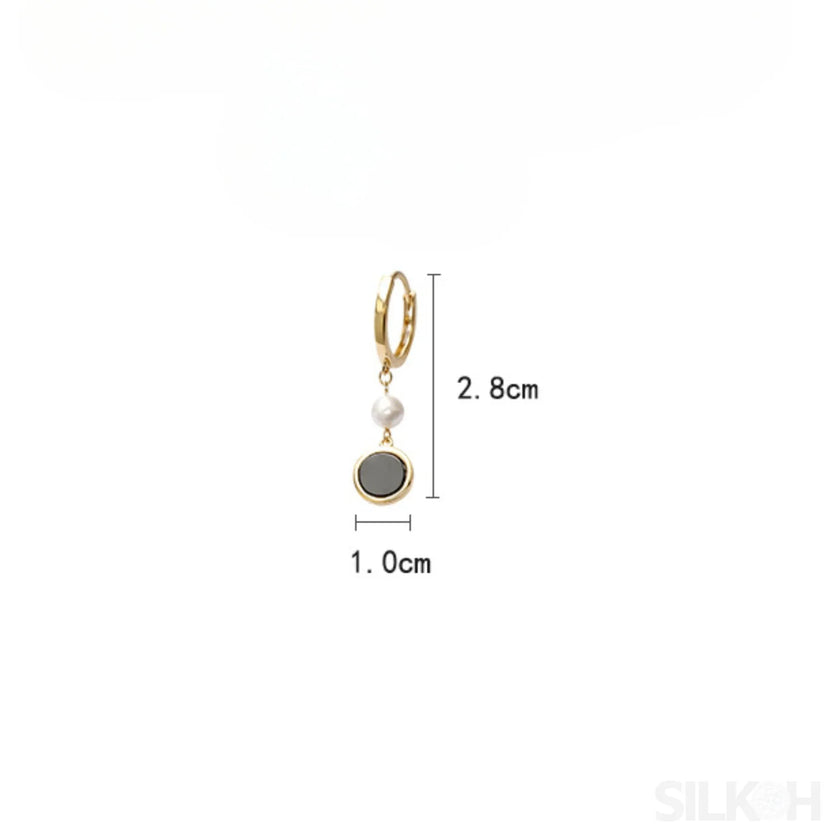 Retro 14K Gold Plated Sterling Silver Freshwater Pearl Hoop Earrings Lainey