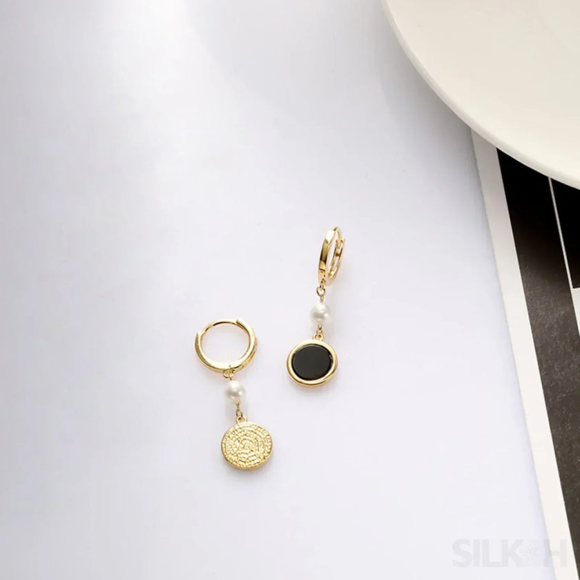 Retro 14K Gold Plated Sterling Silver Freshwater Pearl Hoop Earrings Lainey