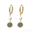 Retro 14K Gold Plated Sterling Silver Freshwater Pearl Hoop Earrings Lainey