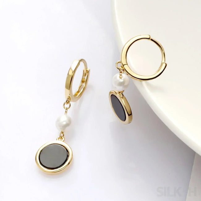 Retro 14K Gold Plated Sterling Silver Freshwater Pearl Hoop Earrings Lainey