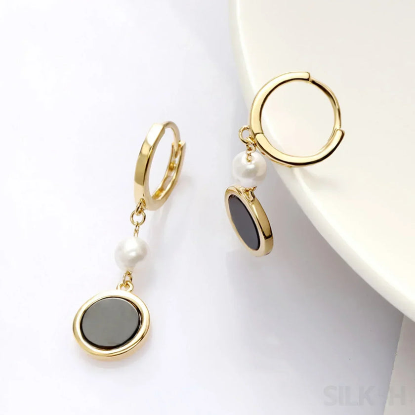 Retro 14K Gold Plated Sterling Silver Freshwater Pearl Hoop Earrings Lainey
