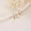 Retro Sterling Silver Freshwater Pearl Hook Earrings Flo