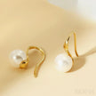 Retro Sterling Silver Freshwater Pearl Hook Earrings Flo