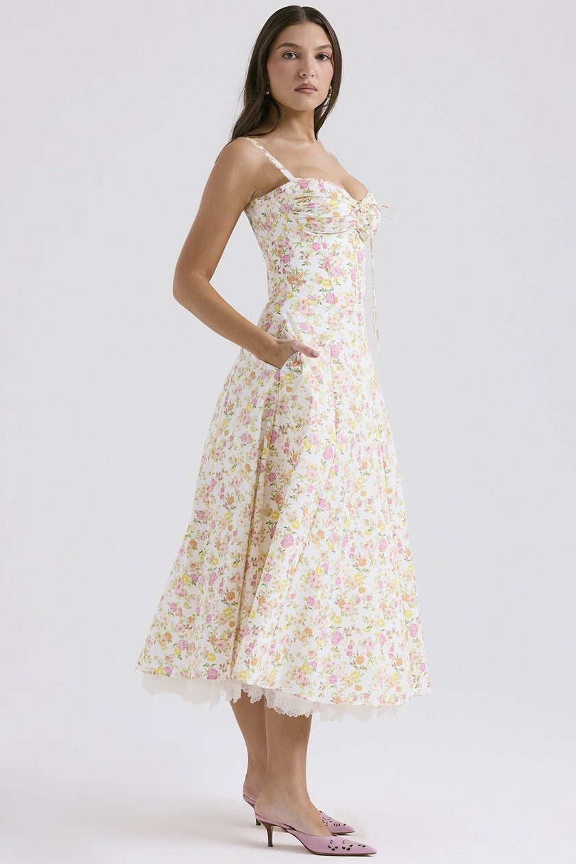 Rosalia Midi Sundress - Ivory Meadow