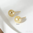 Round 18K Gold Plated Sterling Silver Pearl Stud Earrings Kya