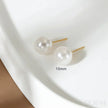 Round 18K Gold Plated Sterling Silver Pearl Stud Earrings Kya
