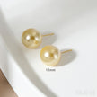 Round 18K Gold Plated Sterling Silver Pearl Stud Earrings Kya