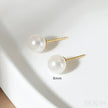 Round 18K Gold Plated Sterling Silver Pearl Stud Earrings Kya