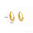 Round 18K Gold Plated Sterling Silver Zircon Inlaid Huggie Earrings Lou