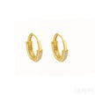 Round 18K Gold Plated Sterling Silver Zircon Inlaid Huggie Earrings Lou