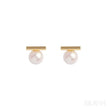Round 18K Gold Sterling Silver Pearl Stud Bridal Earrings Gia