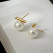 Round 18K Gold Sterling Silver Pearl Stud Bridal Earrings Gia