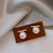 Round 18K Gold Sterling Silver Pearl Stud Bridal Earrings Gia