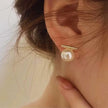 Round 18K Gold Sterling Silver Pearl Stud Bridal Earrings Gia