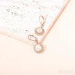 Round Retro Sterling Silver Opal Drop Bridal Earrings Cat