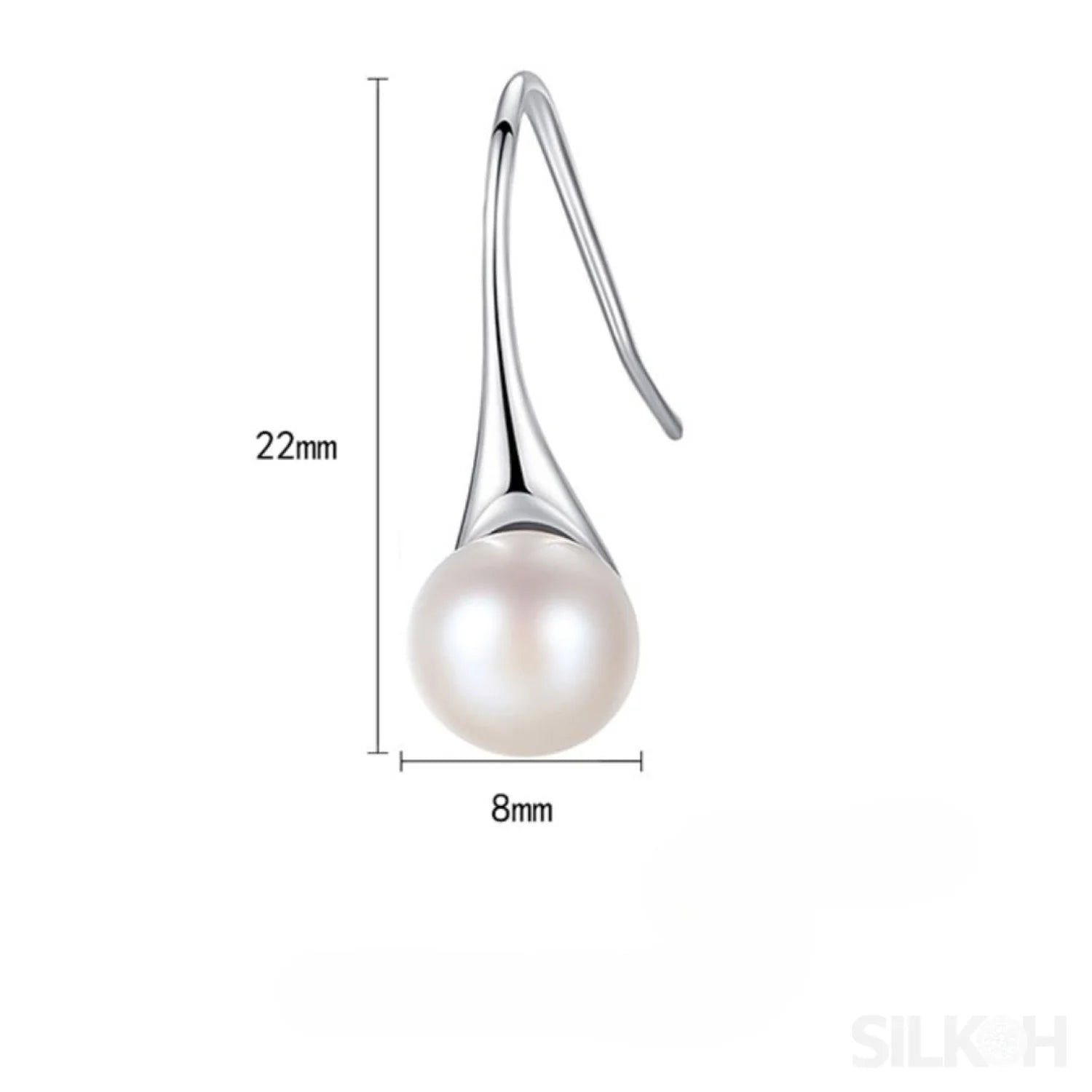 Round Sterling Silver pearl Drop Earrings Ann