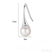 Round Sterling Silver pearl Drop Earrings Ann