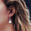 Round Sterling Silver pearl Drop Earrings Ann