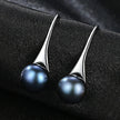 Round Sterling Silver pearl Drop Earrings Ann