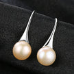 Round Sterling Silver pearl Drop Earrings Ann