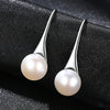 Round Sterling Silver pearl Drop Earrings Ann