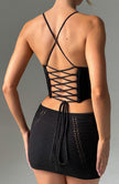 Sunlit Sands Mini Skirt- Black
