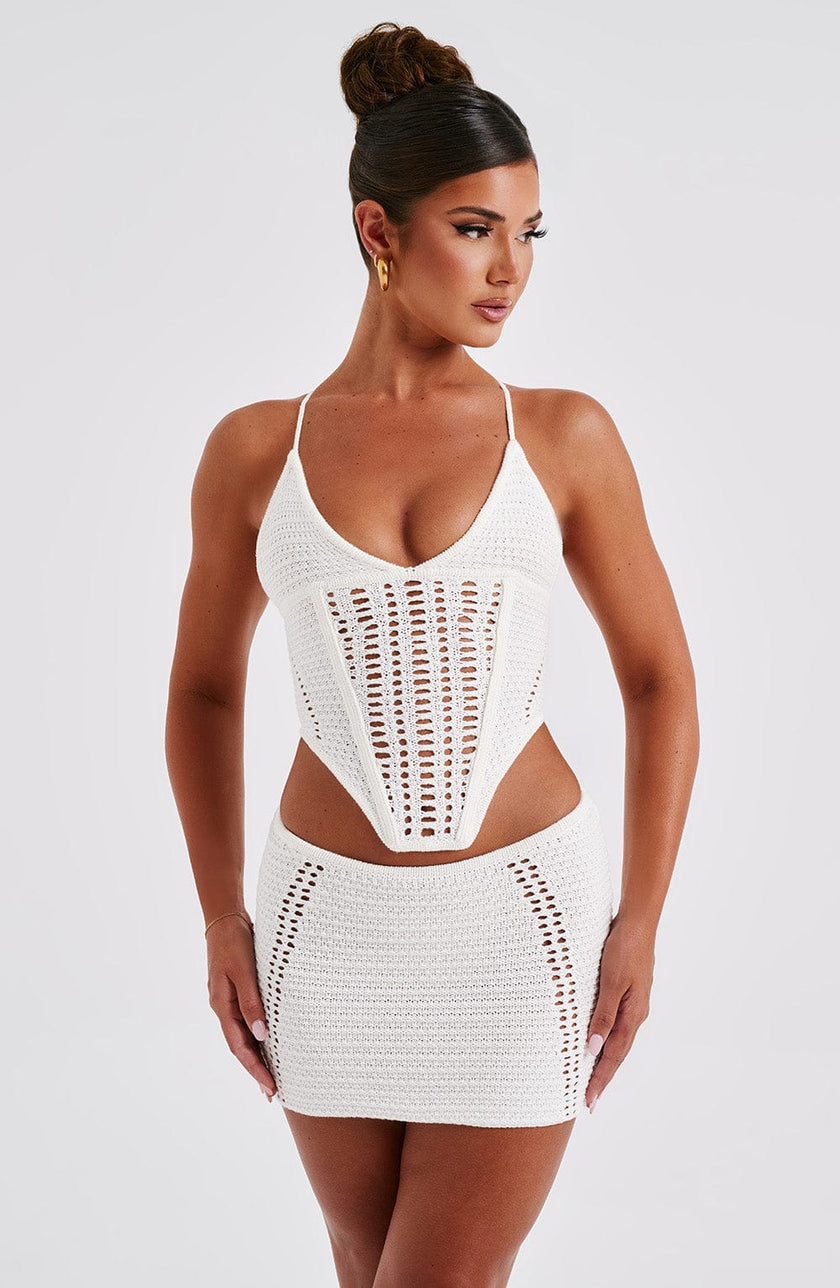 Sunlit Sands Mini Skirt-White