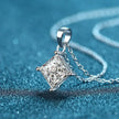 Square Shaped 925 Sterling Silver Moissanite Necklace Dee